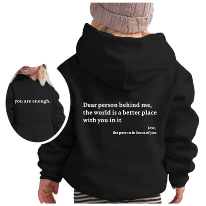 Damen Kapuzenpullover Lässig Motivierender Schriftzug Grau