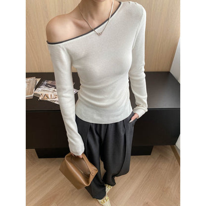 Damen Langarmoberteil Asymmetrisch Figurbetonter Stoff Eveloria - Eveloria