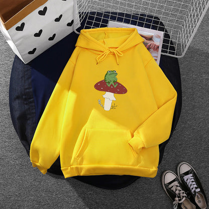 Damen Hoodie Frosch Motiv Eveloria