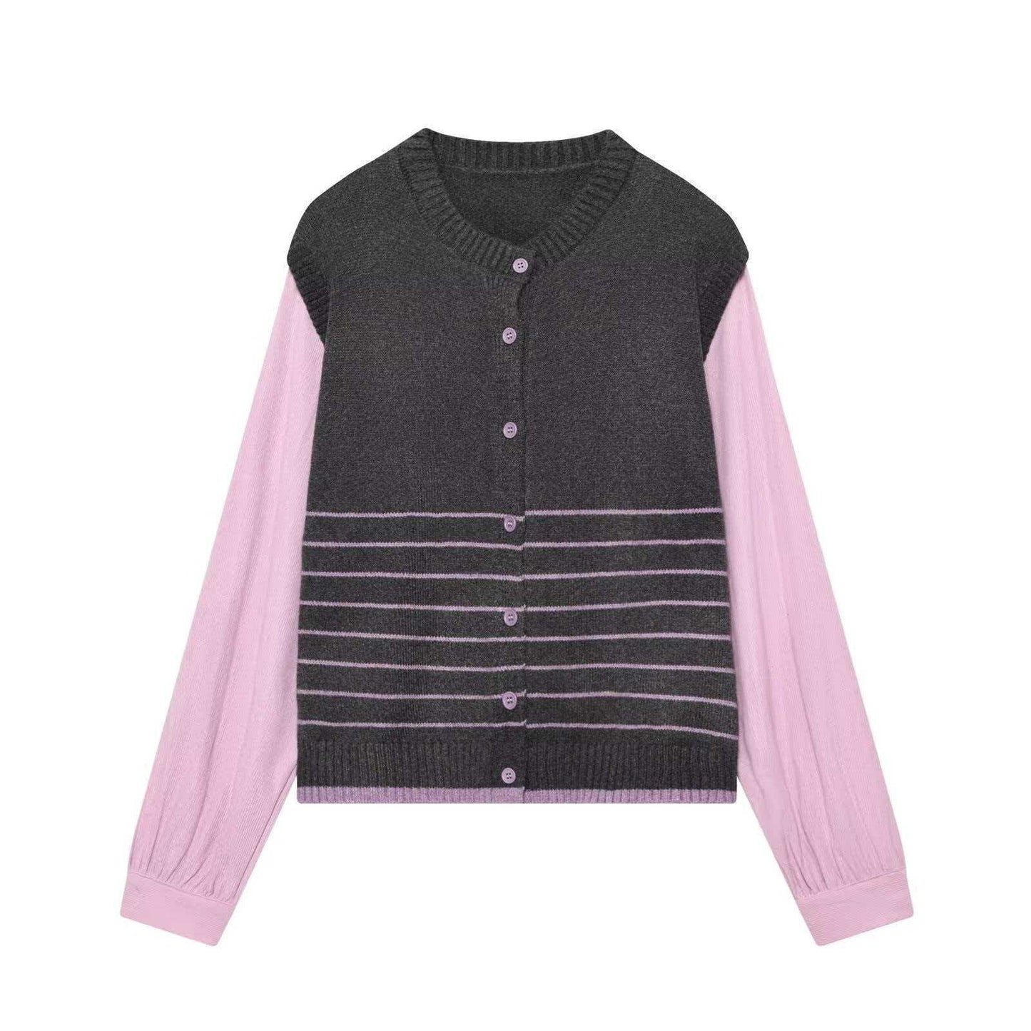 Damen Cardigan Elegant Kontrastfarben