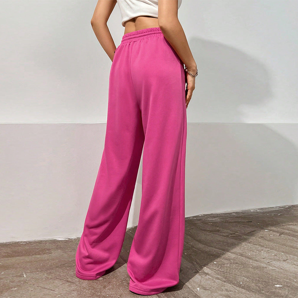 Damen Sporthose Weit Elastischer Bund Bequeme Seitentaschen