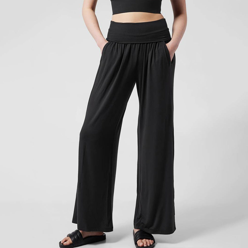 Damen Jerseyhose Elastischer Bund Hochtailliert Eveloria