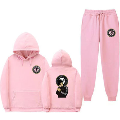 Damen Kapuzenpullover-Set mit Jogginghose, einzigartigem Druck,