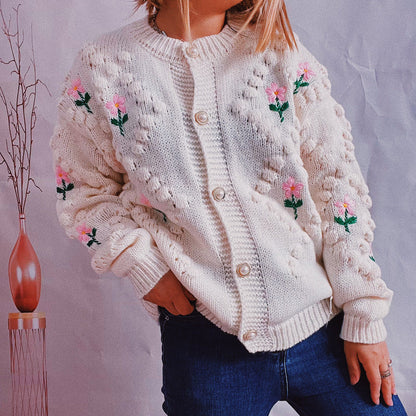 Damen Strickjacke Floralmuster Eveloria - Eveloria