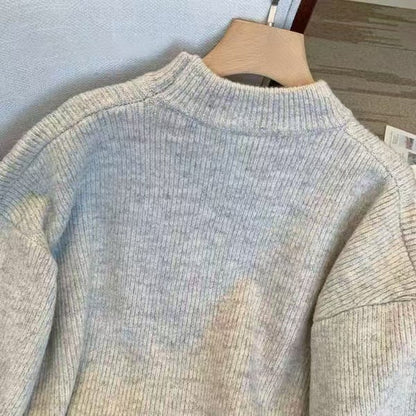 Damen Oversized Strickpullover Ribstruktur Eveloria