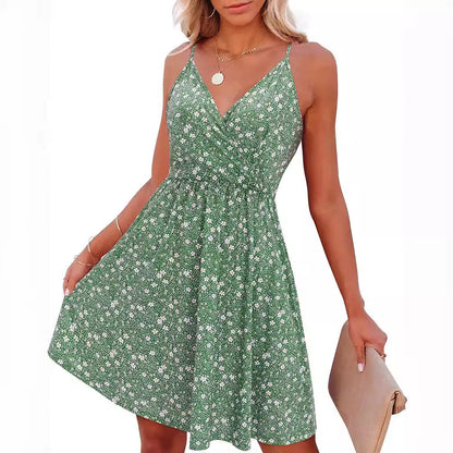 Damen Wickelkleid Zartes Design Verstellbare Träger Eveloria