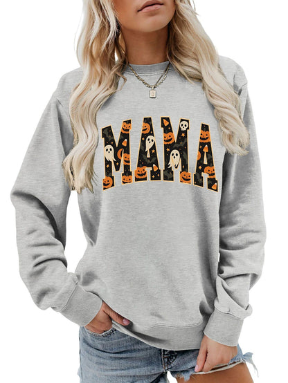 Damen Sweatshirt Halloween-Design Baumwolle Komfort Schnitt