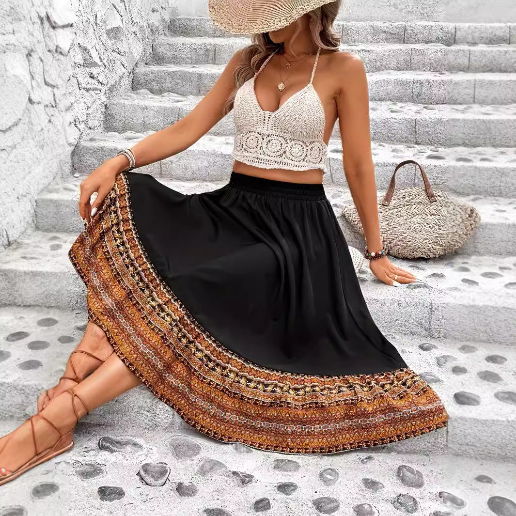 Damen Maxirock Ethno-Muster Lebhaft Eveloria - Eveloria