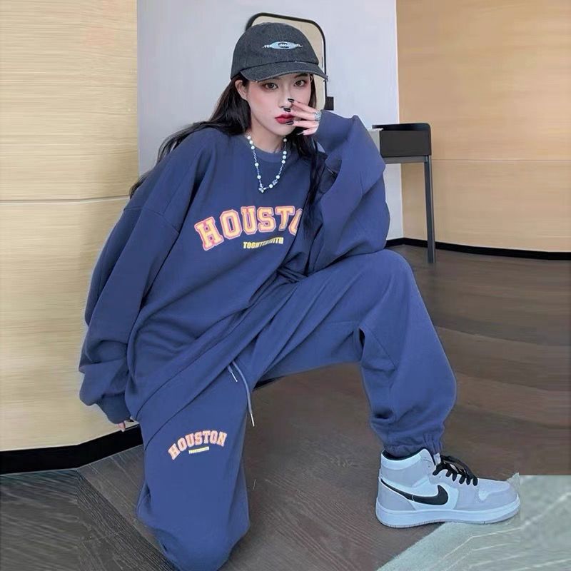 Damen Oversized Sweatshirt-Hosen-Kombination Bequem Eveloria