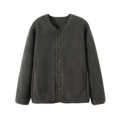 Damen Fleecejacke Warm Gefüttert mit Druckknopfverschluss