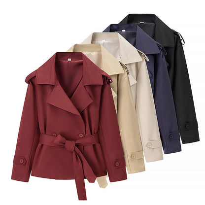 Damen Trenchcoatjacke Gürtel Eveloria Elegantes Design