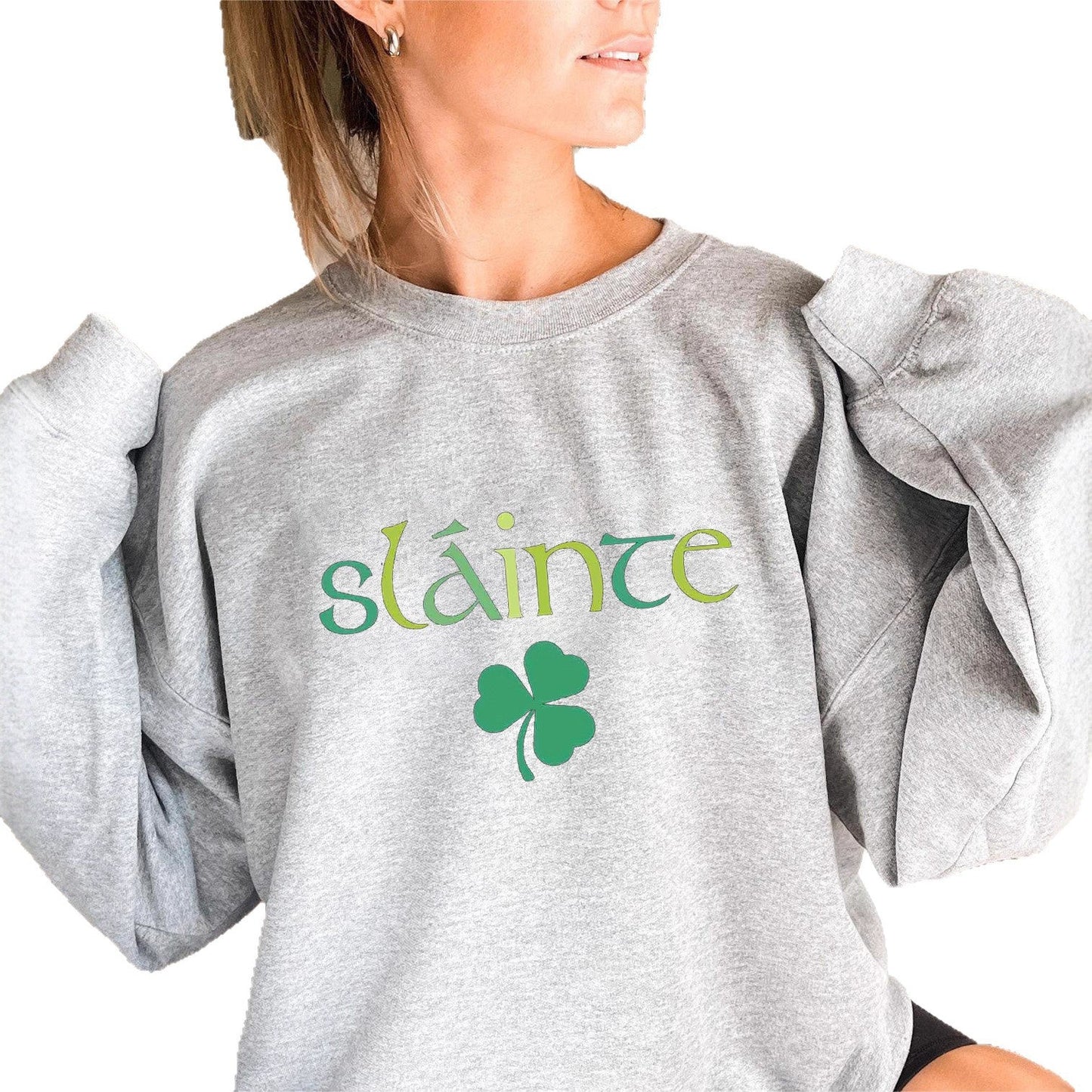 Damen Sweatshirt Voluminöse Ärmel Motiviertes Design Eveloria