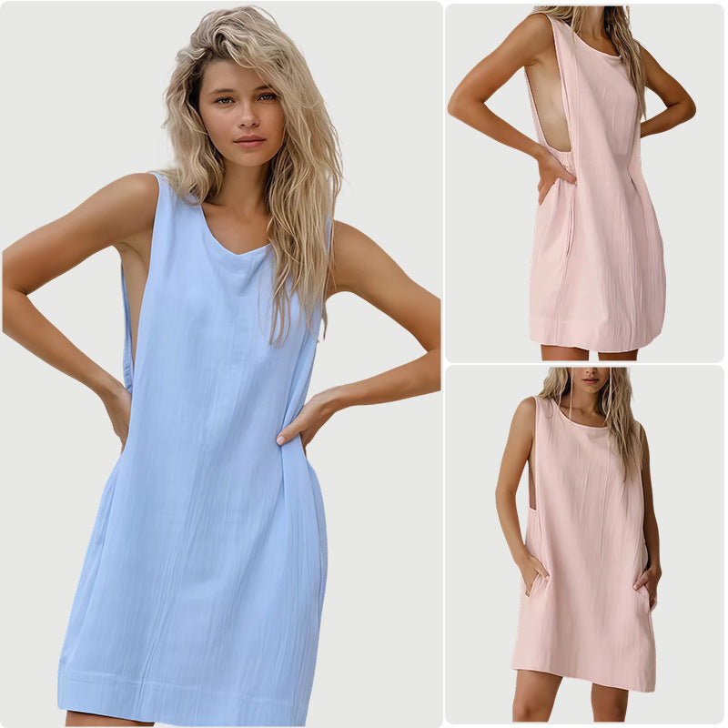 Damen Langarmkleid Lockerer Schnitt V-Ausschnitt Eveloria - Eveloria