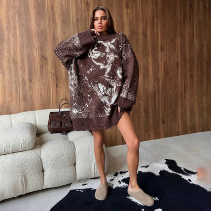 Damen Oversized Pullover Farbverlauf Eveloria