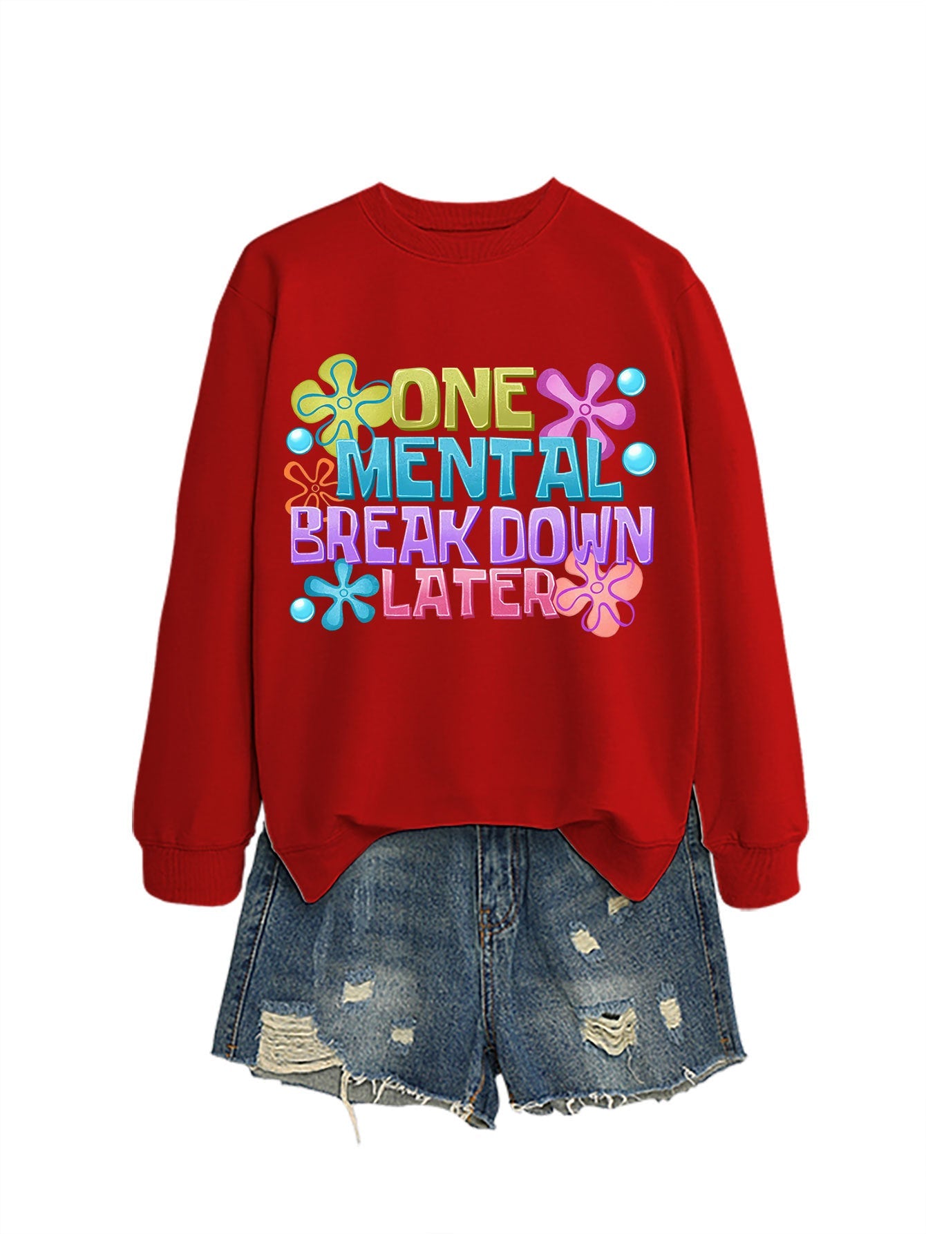 Damen Sweatshirt Kreativer Aufdruck Eveloria Grau