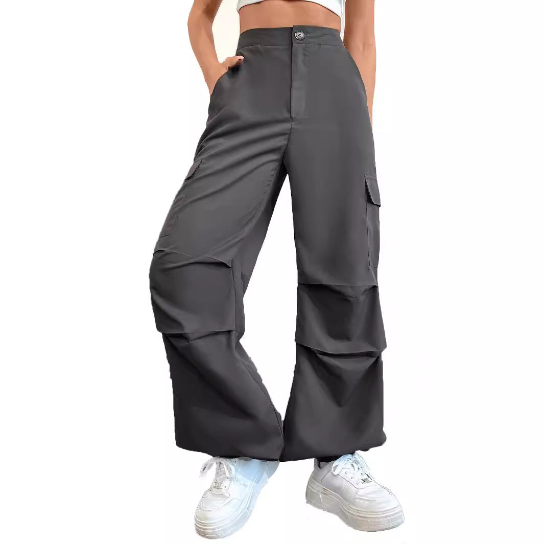 Damen Cargo-Hose Hochbund Seitentaschen Eveloria