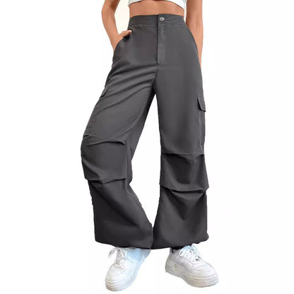 Damen Cargo-Hose Hochbund Seitentaschen Eveloria
