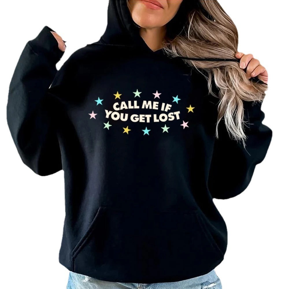 Damen Kapuzenpullover Kreativer Aufdruck Lässige Passform