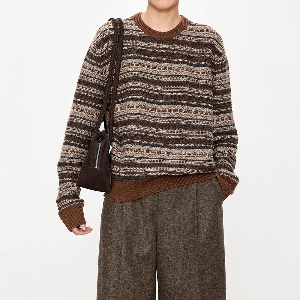 Damen Strickpullover Französischer Gürtel Detail Grau - Eveloria