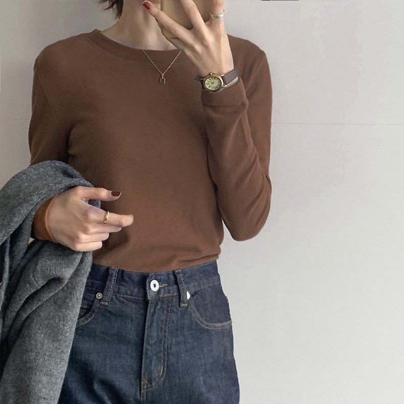 Damen Langarmshirt Feinestruktur Weiß Eveloria