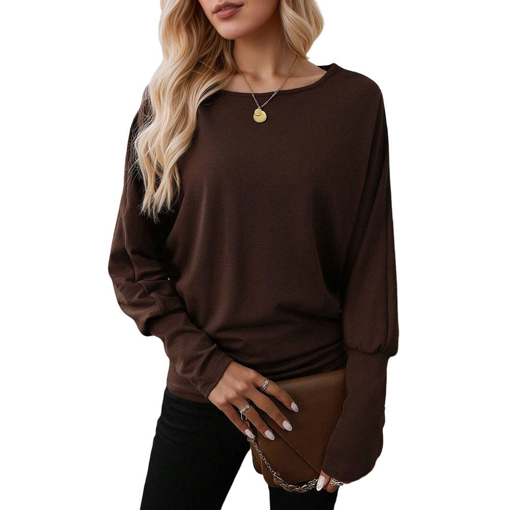 Damen Oversized Longsleeve-Shirt Rundhalsausschnitt Lässig