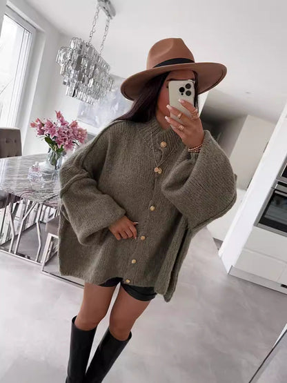 Damen Oversize Strickjacke Bequem