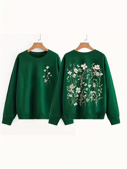 Damen Sweatshirt Florales Design Weich Eveloria