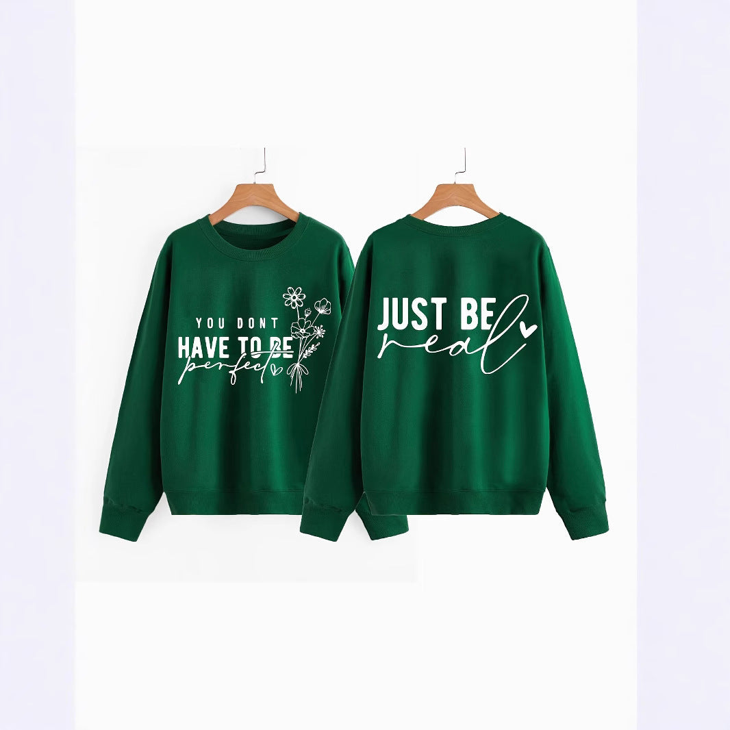 Damen Pullover Lässig mit Botschaften Eveloria