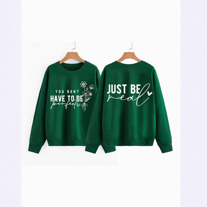Damen Pullover Lässig mit Botschaften Eveloria