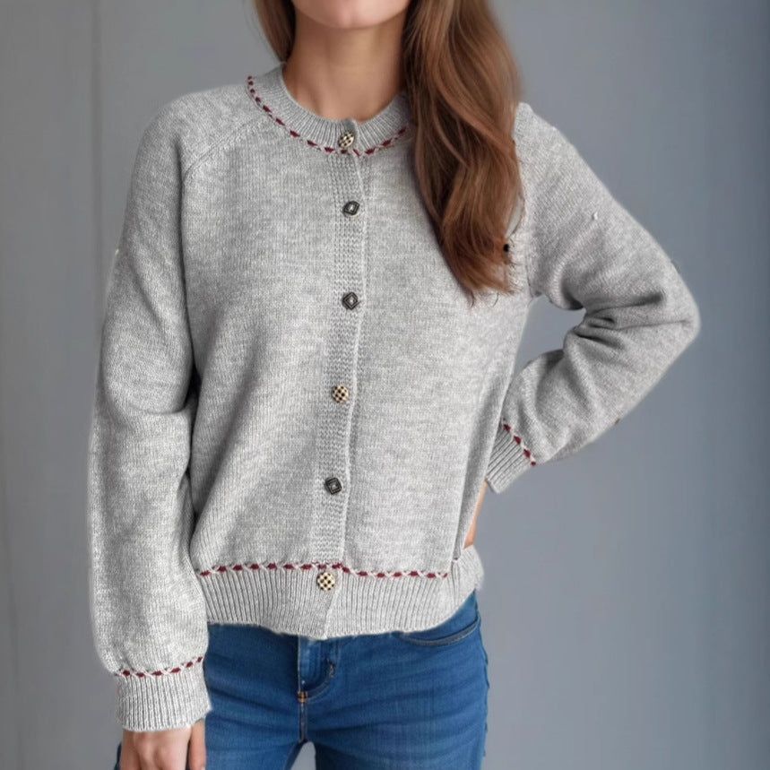 Damen Strickjacke Dekorative Knöpfe Eveloria - Eveloria