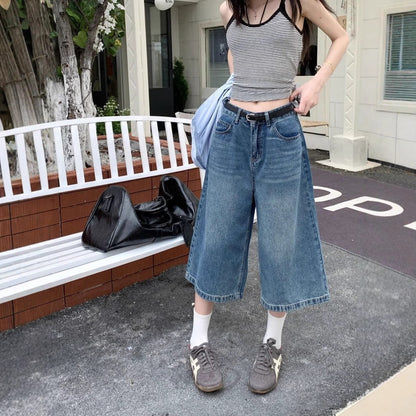 Damen Weite Jeans Culottes Eveloria