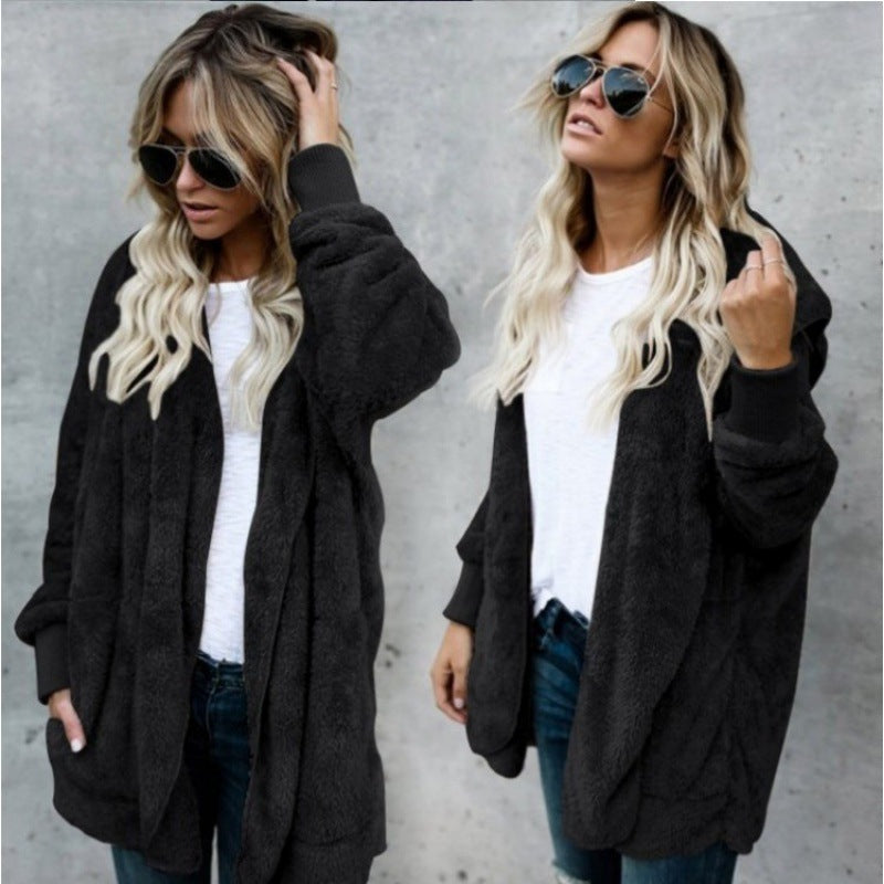 Damen Fleecejacke Weich Innenfutter Taschen Eveloria