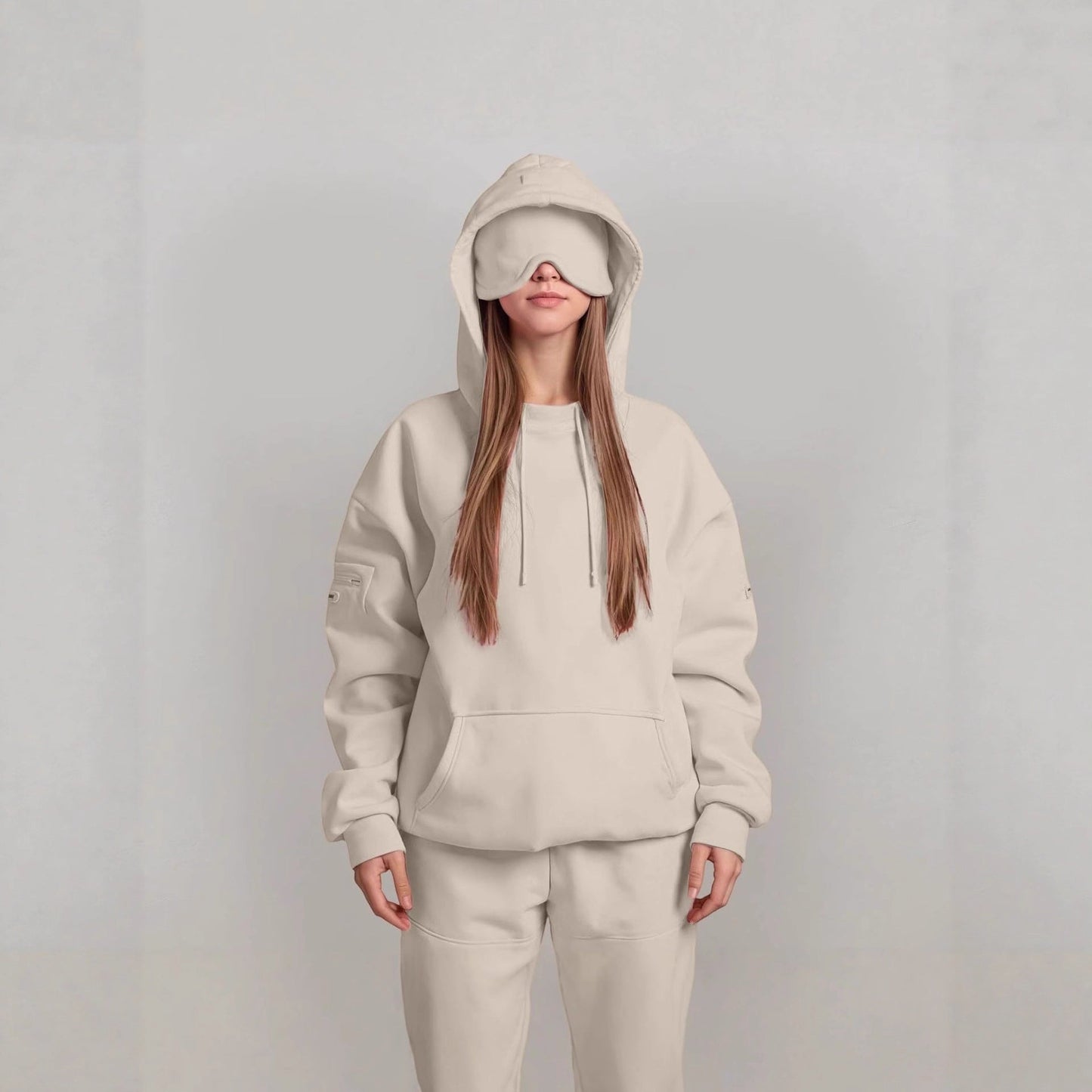 Damen Kapuzenpullover mit Schlafmaske
