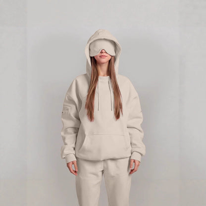 Damen Kapuzenpullover mit Schlafmaske