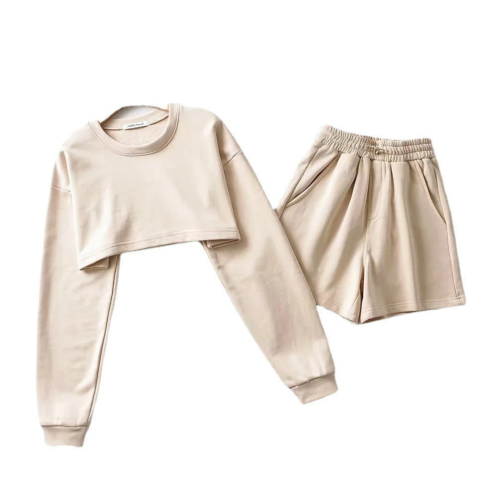Damen Crop- und Shorts Set Eveloria Baumwolle
