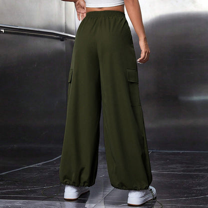 Damen Cargo-Hose Elastischer Bund Weite Beine Eveloria