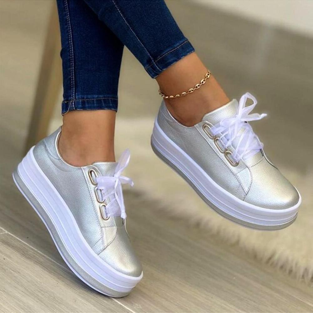 Eveloria Damen High Plateau Sneaker Gold