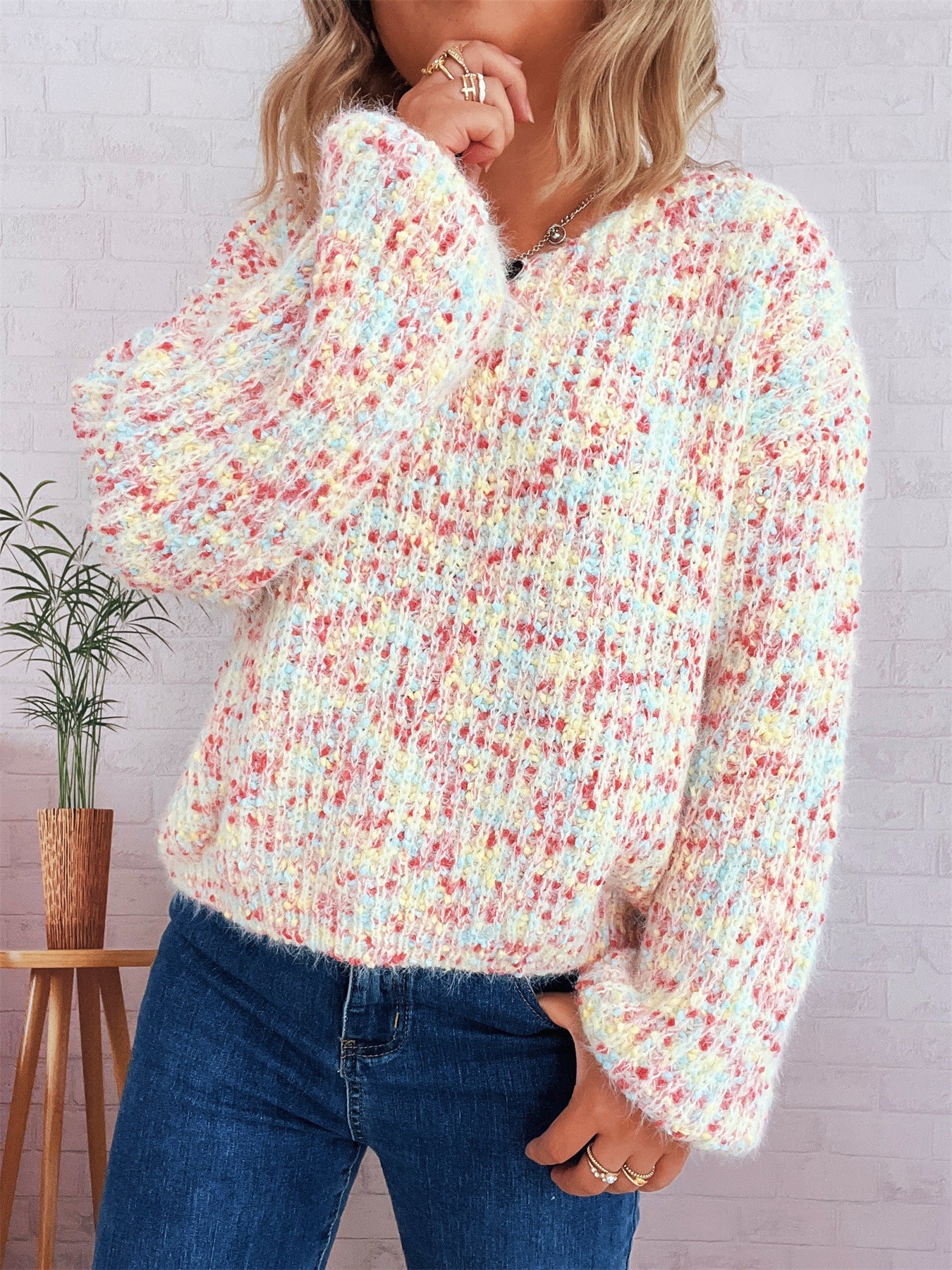 Damen Strickpullover Gemütlich Eveloria