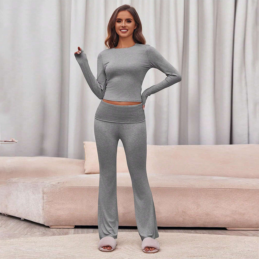 Damen Set Langärmliges Oberteil Figurbetonter Leggings Eveloria