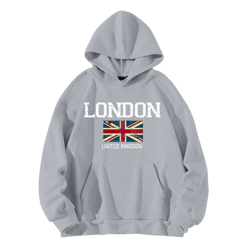 Damen Kapuzenpullover Urban Style Kängurutasche Gemütlich Grau