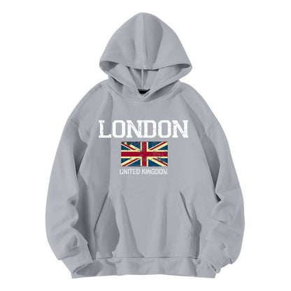 Damen Kapuzenpullover Urban Style Kängurutasche Gemütlich Grau