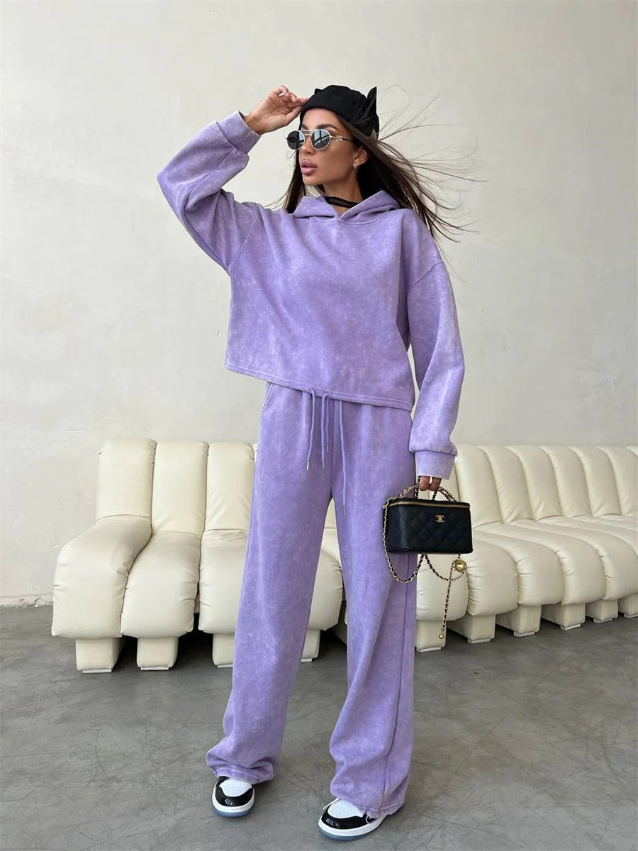 Damen Hoodie-Set Weite Hose Elastischer Bund Eveloria