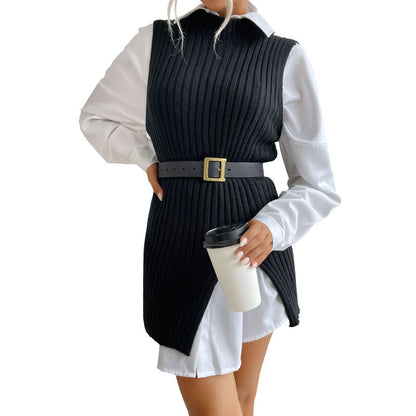 Damen Strickkleid Tailliert Modern Eveloria
