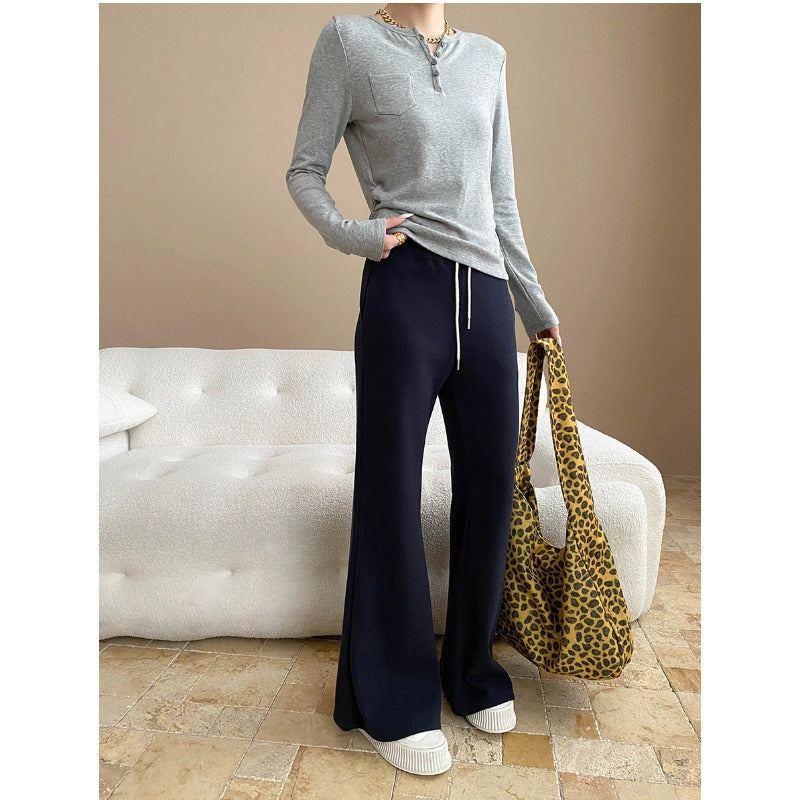 Damen Palazzohose Baumwollmix Bequem Eveloria