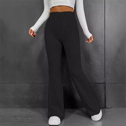 Damen Ripp-Hose Hochbund Weich Eveloria