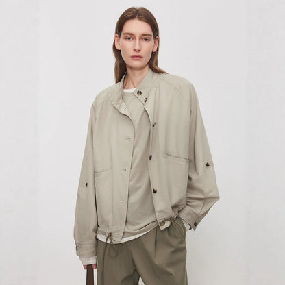 Damen Übergangsjacke mit Kapuze und verstellbarem Bund