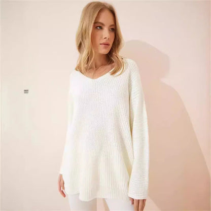 Damen Strickpullover V-Ausschnitt Modern Eveloria