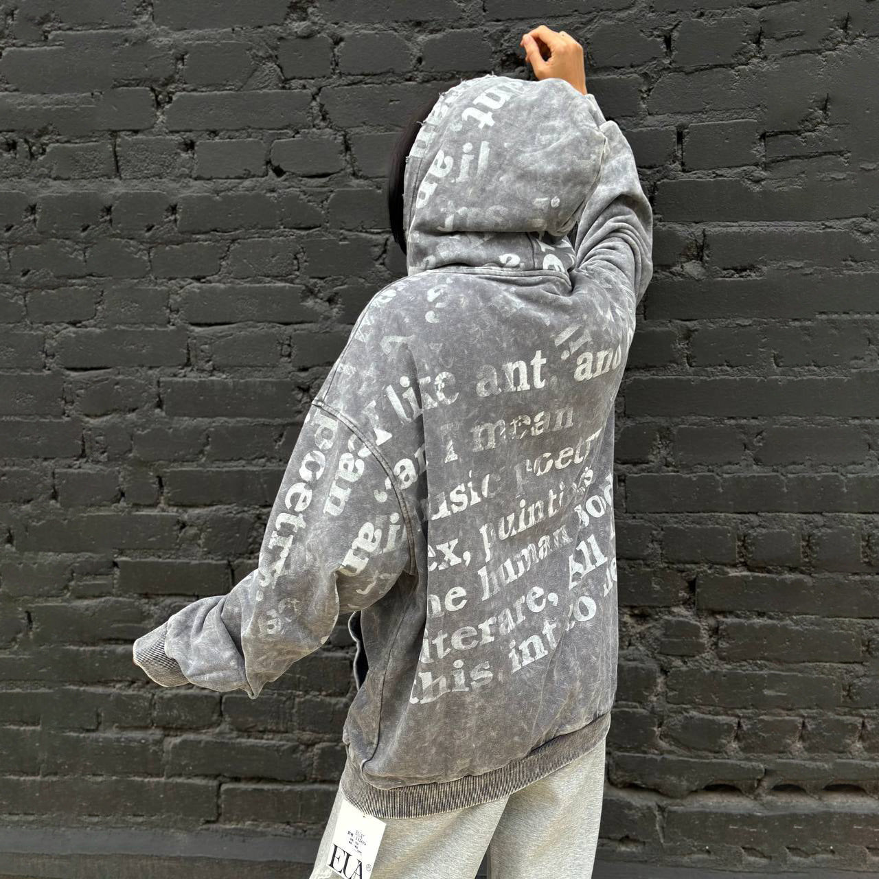 Damen Oversized Kapuzenjacke Einzigartiges Printdesign Eveloria