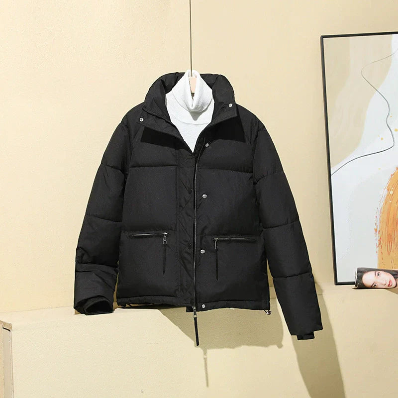Damen Pufferjacke Gesteppt Isoliert Boxy Fit