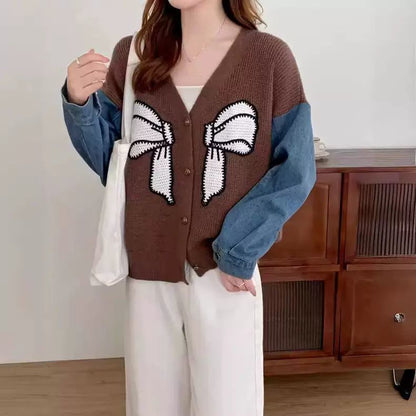 Damen Cardigan mit Schleifenstickerei Eveloria - Eveloria